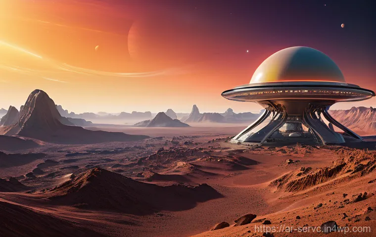 공간 AI의 고객 맞춤형 솔루션 개발 - **Prompt 1: AI-Optimized Adaptive Spacecraft on an Exoplanet** "A highly advanced, sleek spacecr...